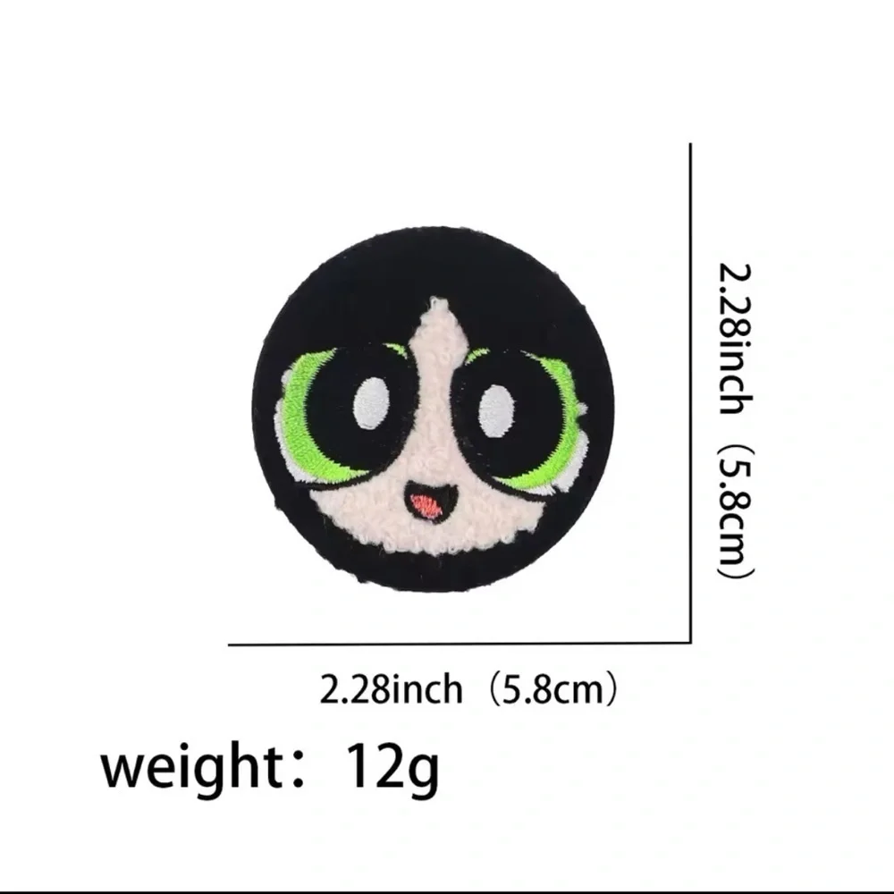 3/$33 Power Puff Girls Character Buttercup Fuzzy Texture Embroidered Button Pin